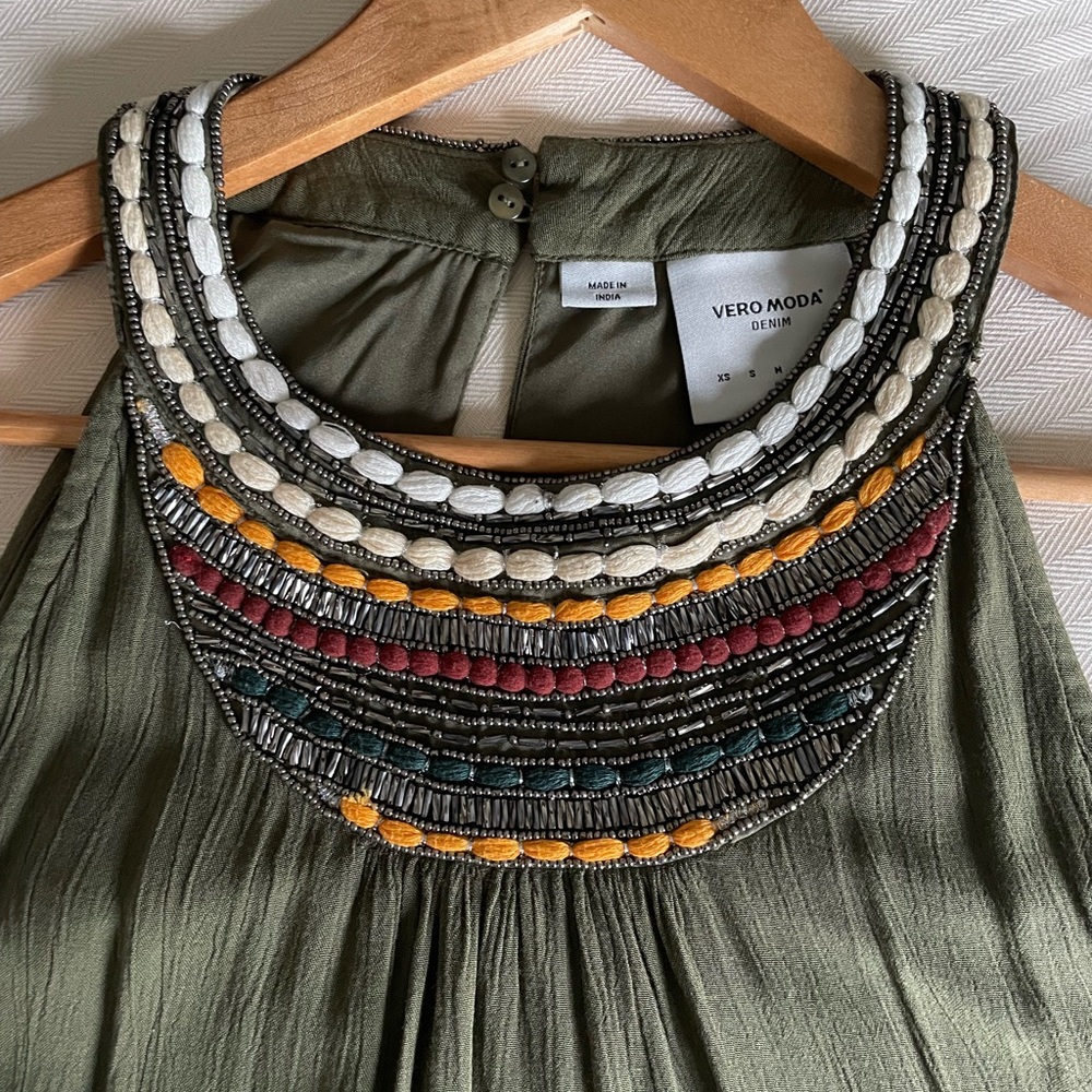 Vero Moda Zura Halterneck dress, M, Olive